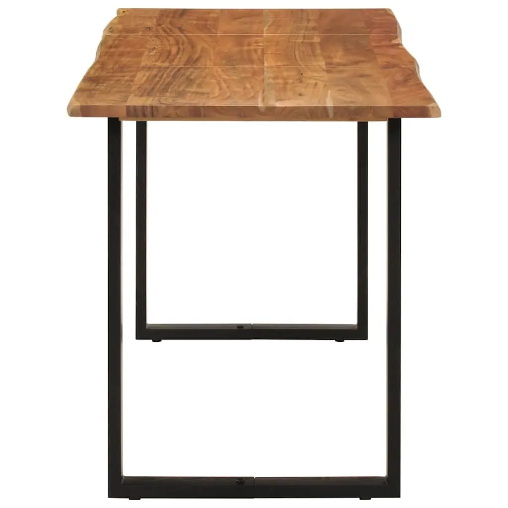 Dining Table Kitchen Room 140x70x76 cm Brown Wooden Industrial Rustic