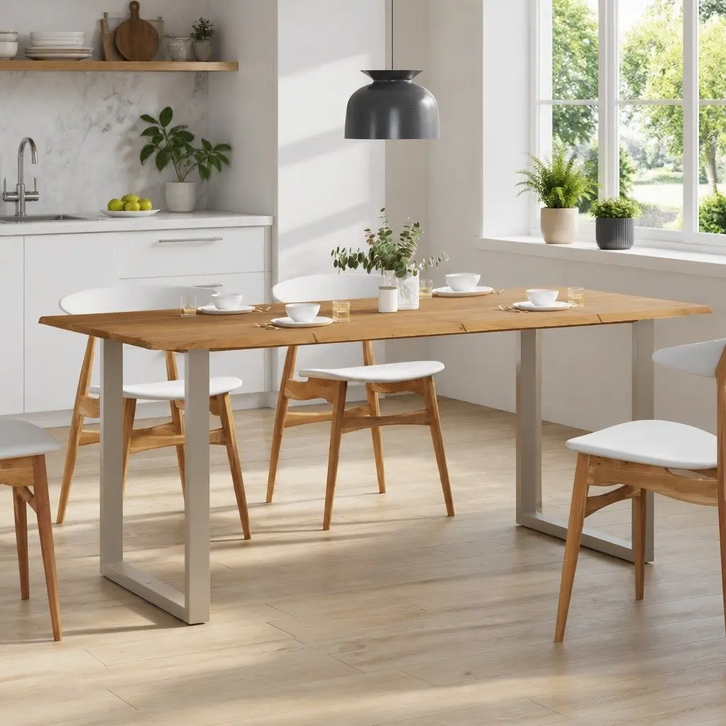 Dining Table Kitchen Dining Room 180x90x76cm Brown Solid Wood