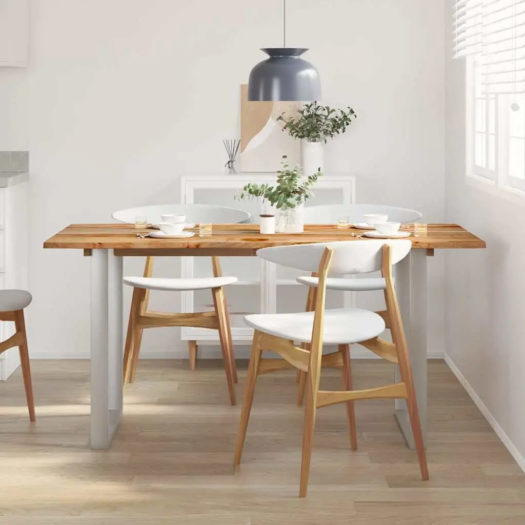 Dining Table Industrial Rustic 154x80x76cm Solid Acacia Wood Brown