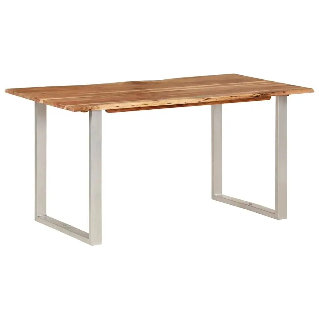 Dining Table Industrial Rustic 154x80x76cm Solid Acacia Wood Brown