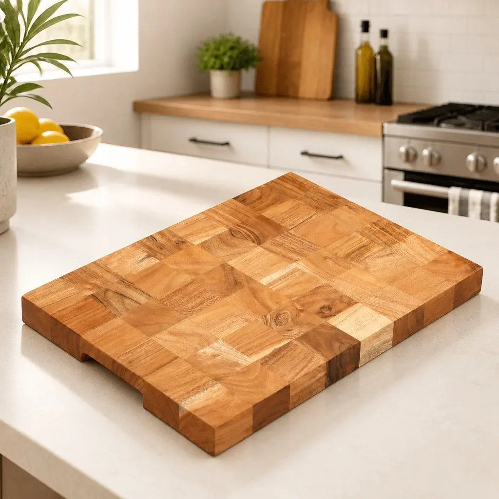 Chopping Board Solid Wood Kitchen Cutting Board 40x30x3.8 cm Brown