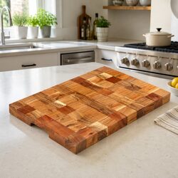 Cutting Board 50x34x3.8 cm Solid Acacia Wood Chopping Kitchen Prep Surface