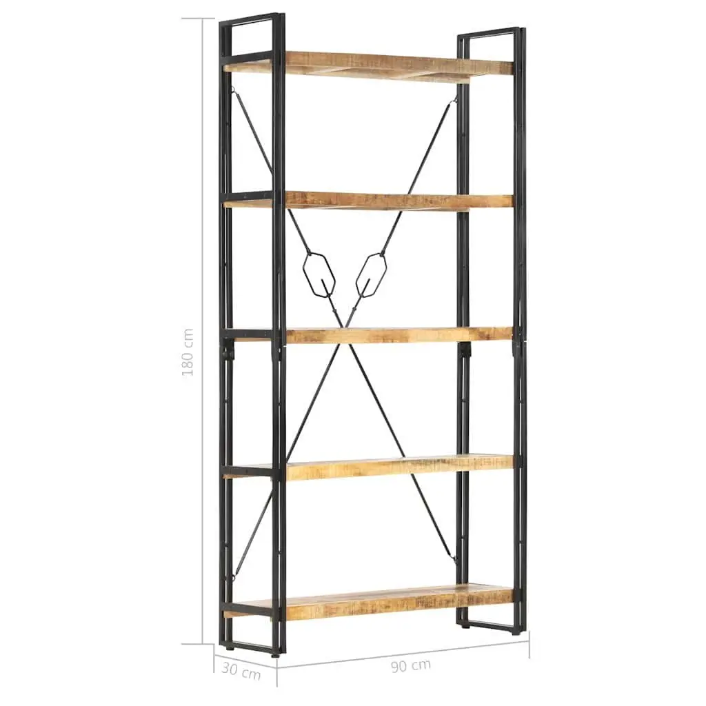 5-Tier Bookcase Made from Solid Mango Wood