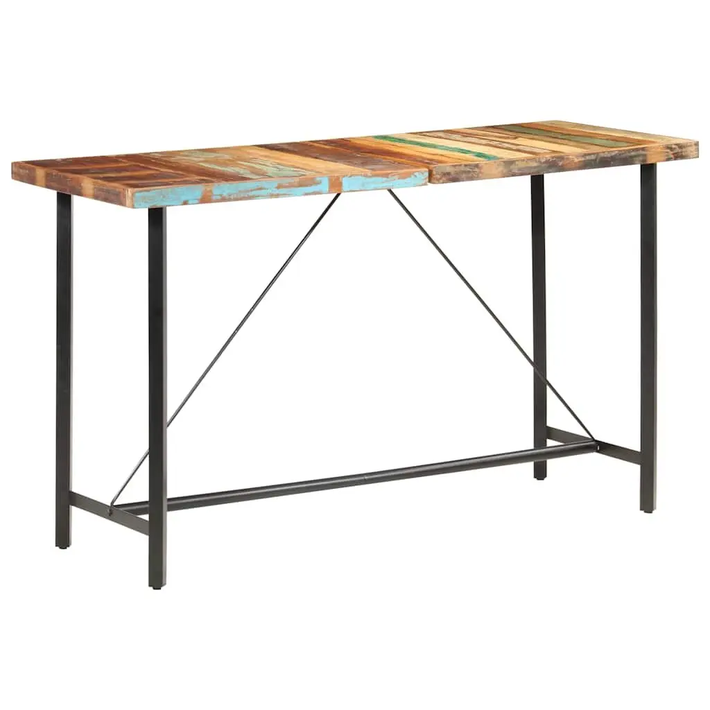 Bar Table Industrial Dining Kitchen 180x70x107 cm Brown Solid Reclaimed Wood