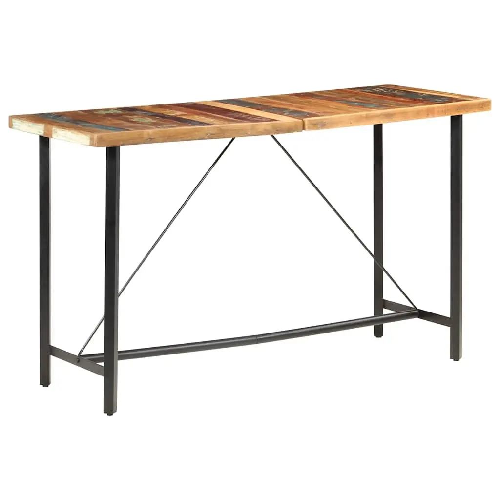 Bar Table Industrial Dining Kitchen 180x70x107 cm Brown Solid Reclaimed Wood