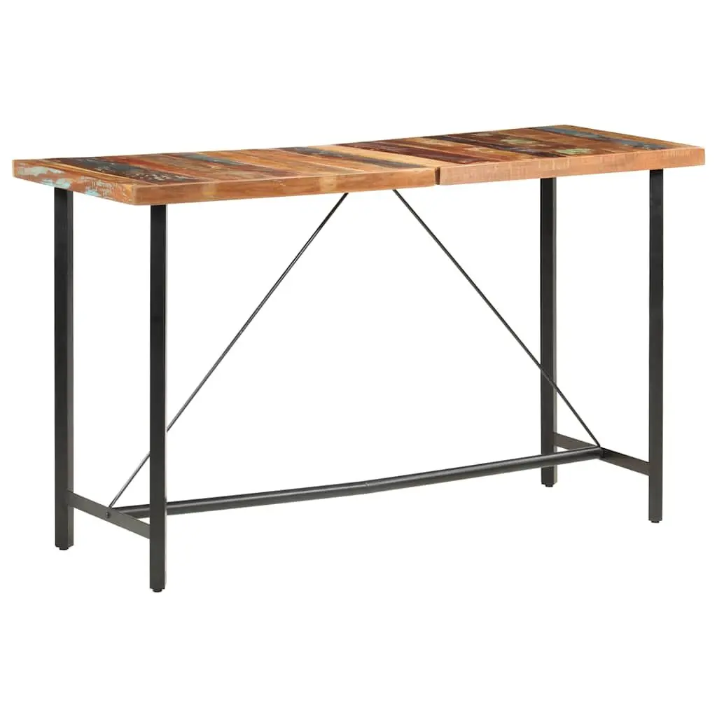 Bar Table Industrial Dining Kitchen 180x70x107 cm Brown Solid Reclaimed Wood