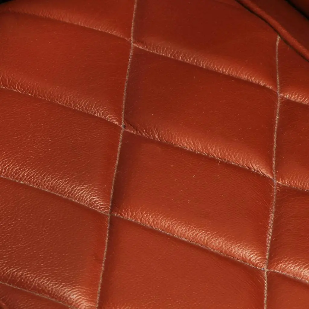 Tub Chair Brown Goat Leather Armchair Living Room Lounge Seat Padded Comfort