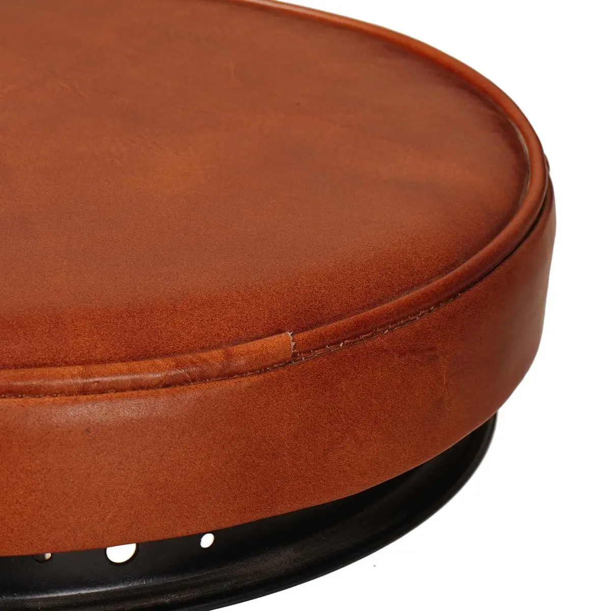 Bar Stools with Goat Leather Upholstery