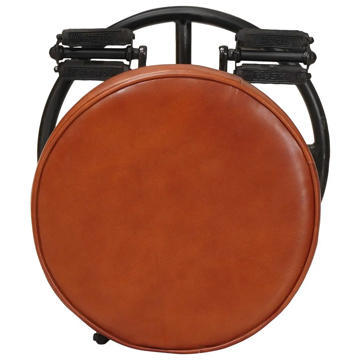 Bar Stools with Goat Leather Upholstery