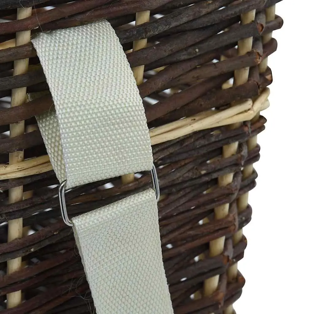 Firewood Backpack Carrier Natural Willow Log Storage 44.5x37x50cm Brown