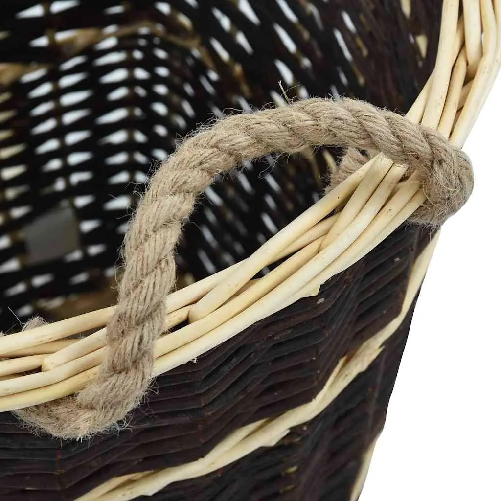 Firewood Backpack Carrier for Log Storage Transport 50 x 44 x 58 cm Brown Natural Willow