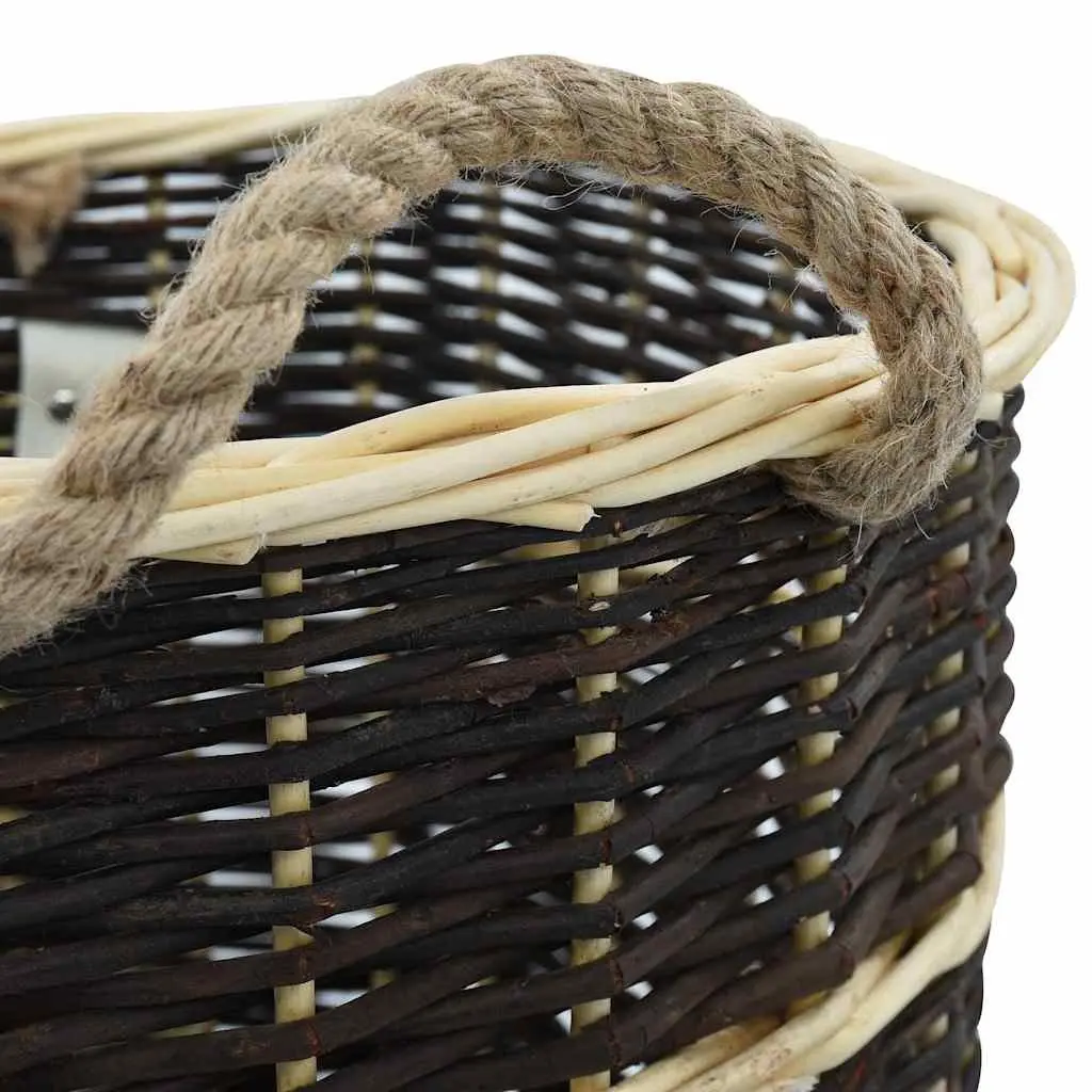 Firewood Backpack Carrier for Log Storage Transport 50 x 44 x 58 cm Brown Natural Willow