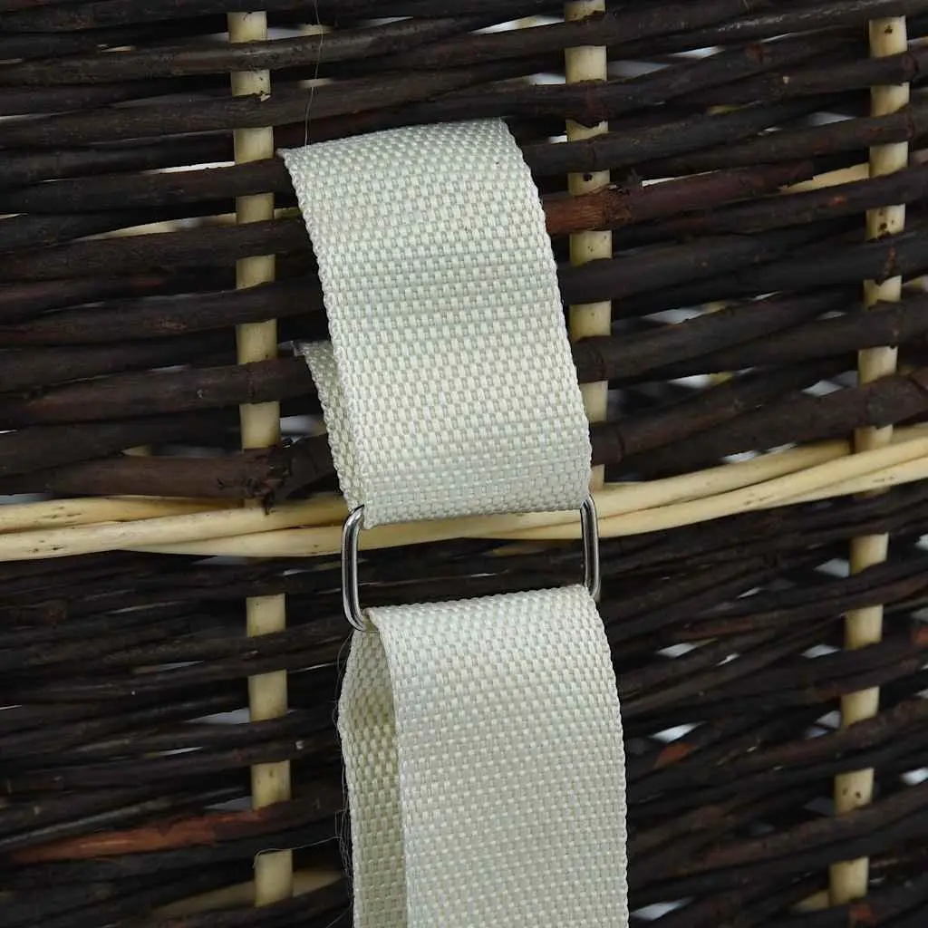 Firewood Backpack Carrier for Log Storage Transport 50 x 44 x 58 cm Brown Natural Willow