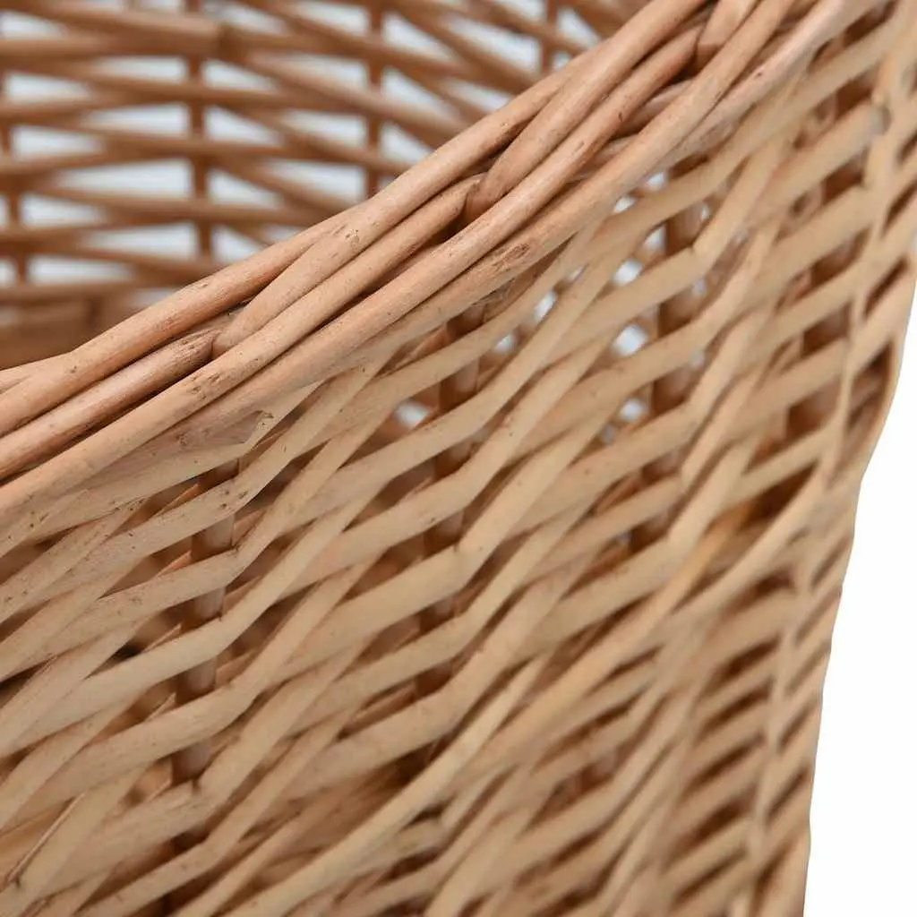 Firewood Basket Rustic Willow Storage Log Carrier 56 x 40 x 28 cm Brown