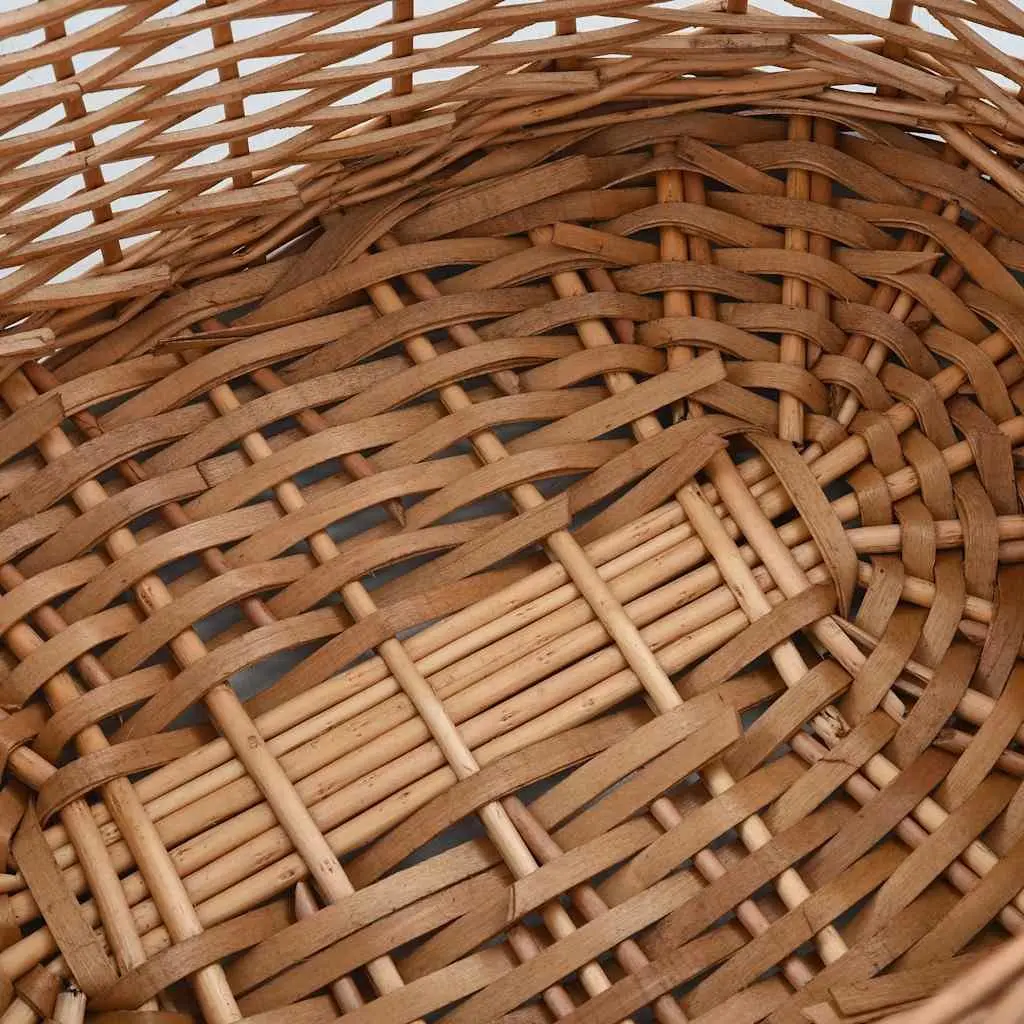 Firewood Basket Rustic Willow Storage Log Carrier 56 x 40 x 28 cm Brown