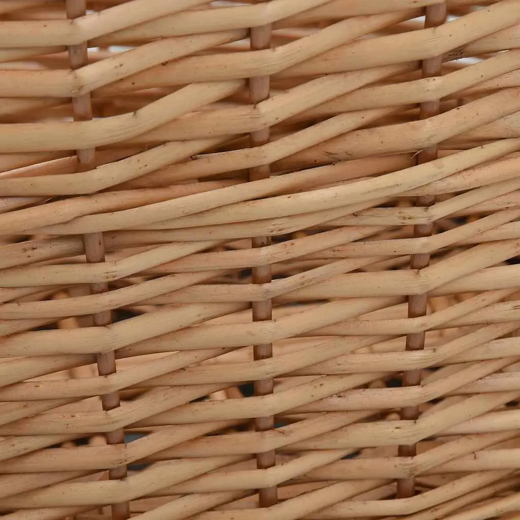 Firewood Basket Rustic Willow Storage Log Carrier 56 x 40 x 28 cm Brown