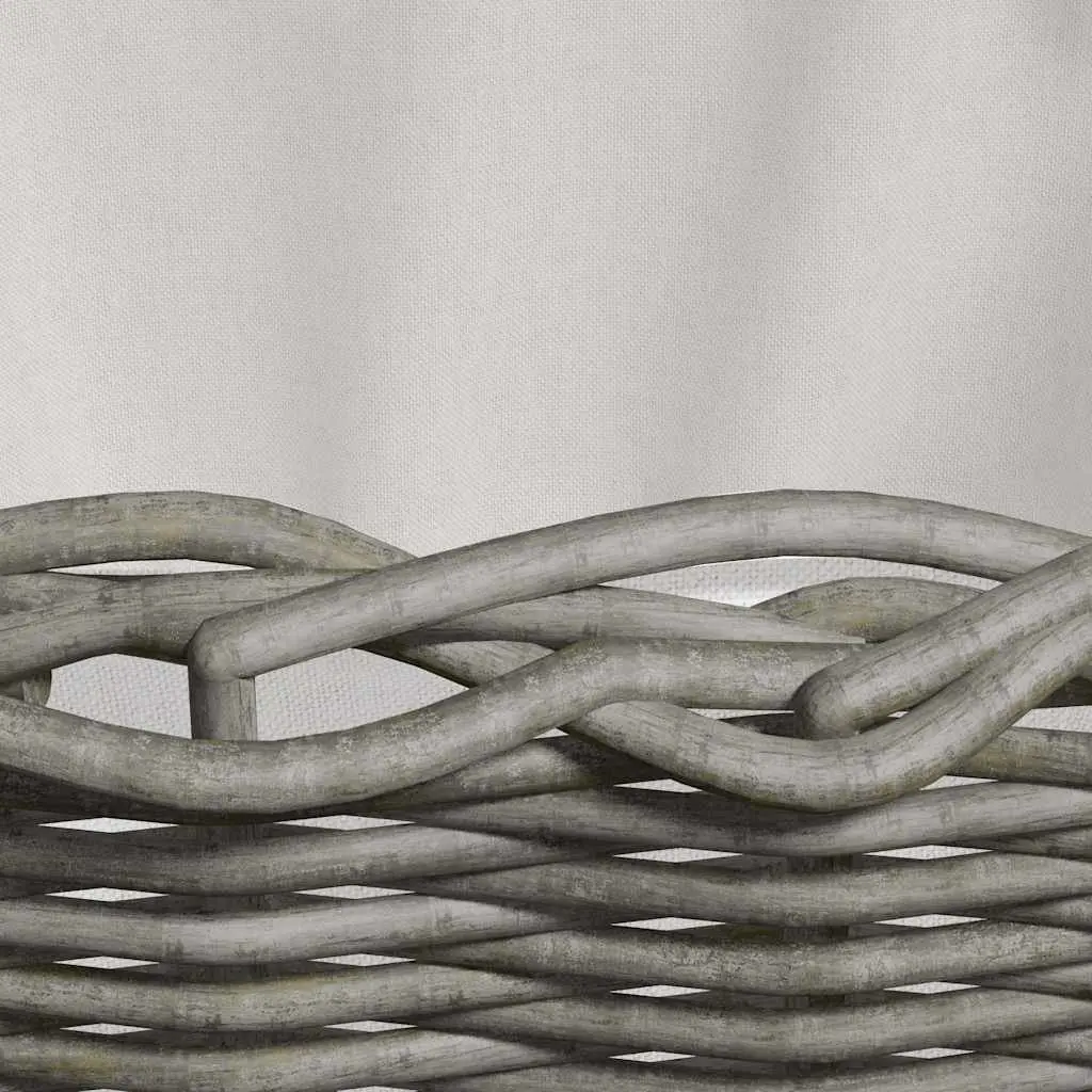 Grey Wicker Firewood Basket with Easy Carry Handles