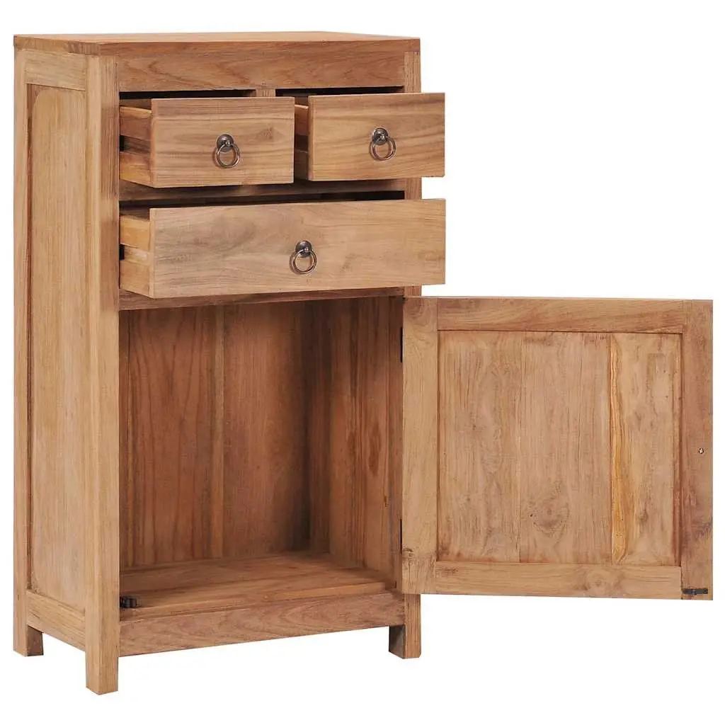 Sideboard Cabinet Storage 50x30x90 cm Solid Teak Wood Rustic Brown