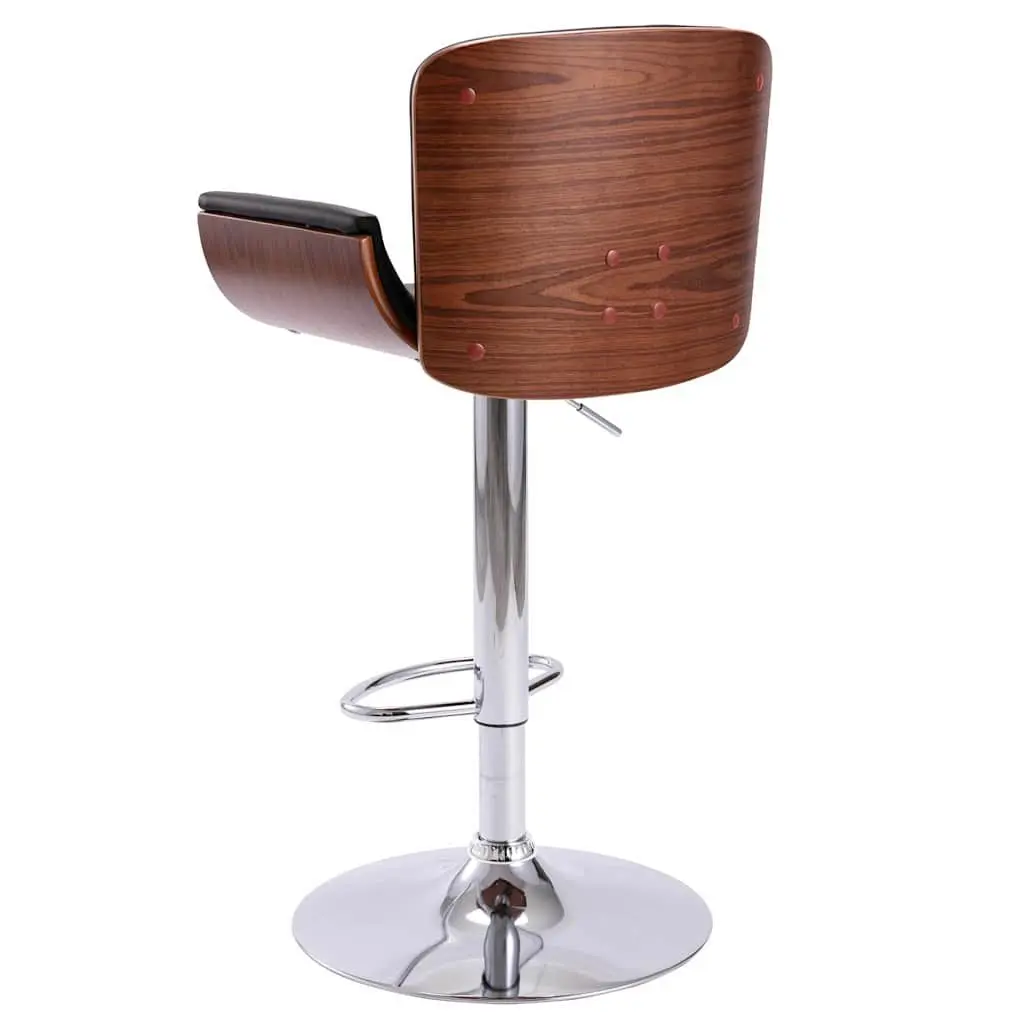 Black Faux Leather Bar Stool