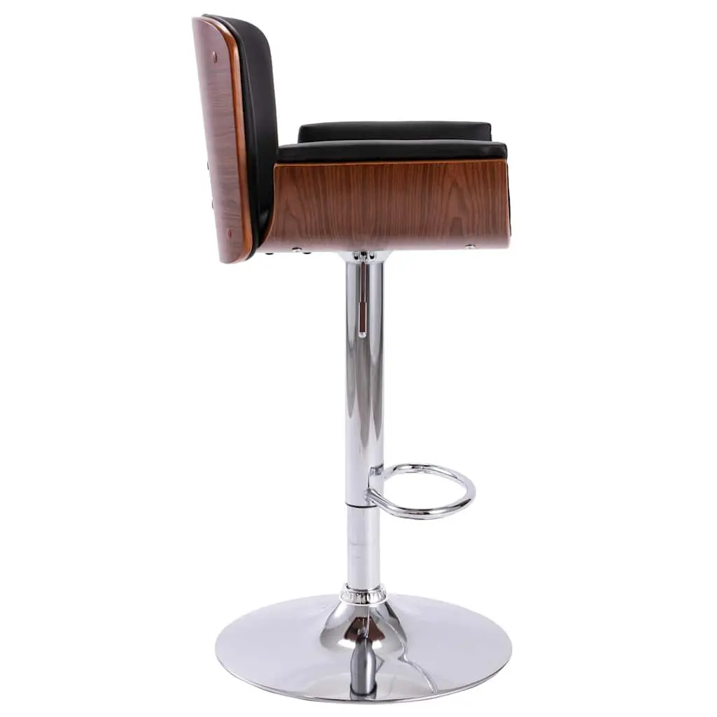 Black Faux Leather Bar Stool