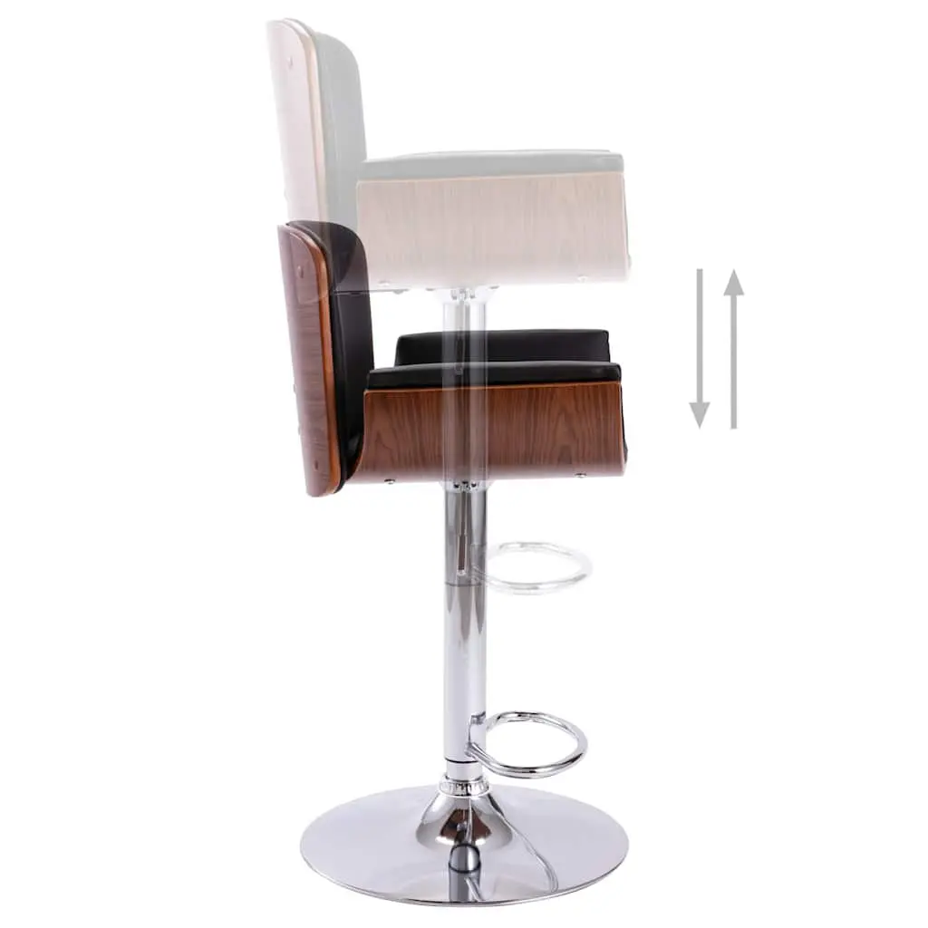 Black Faux Leather Bar Stool