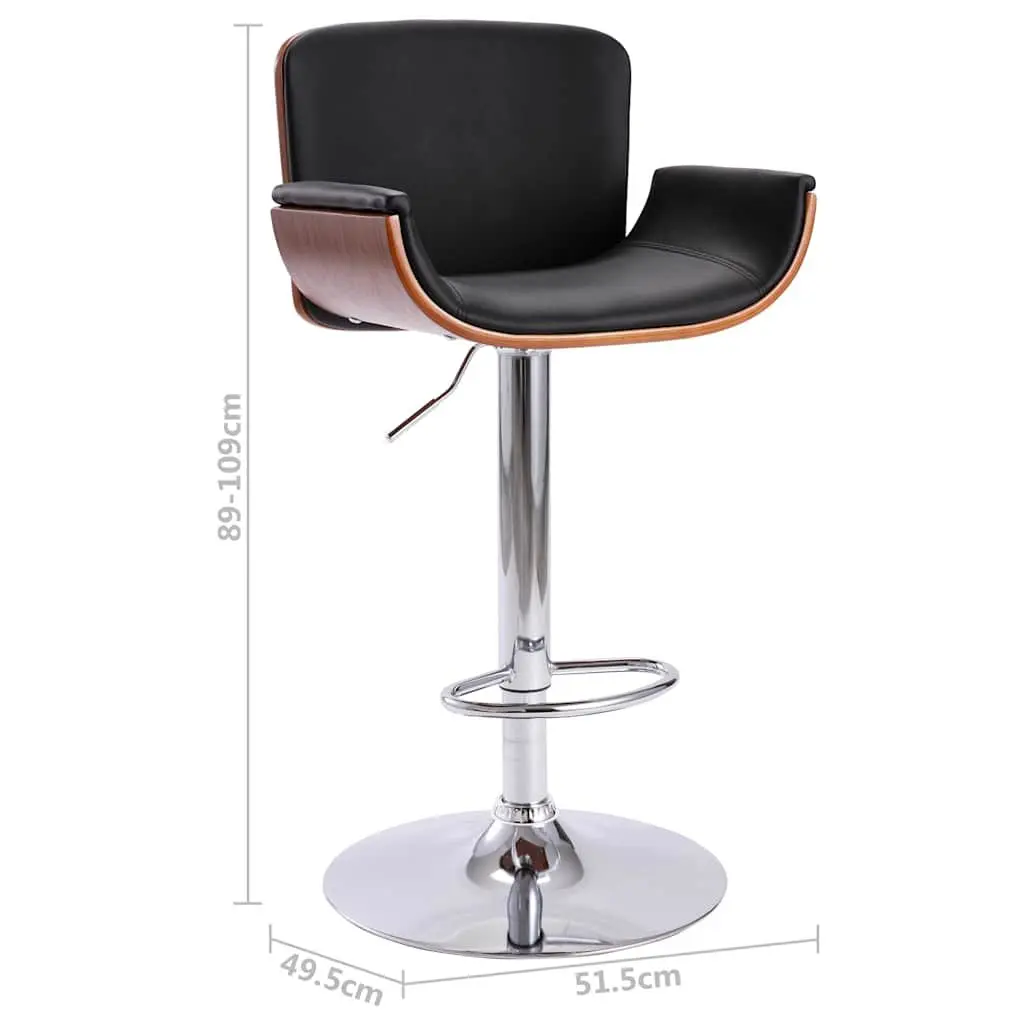 Black Faux Leather Bar Stool
