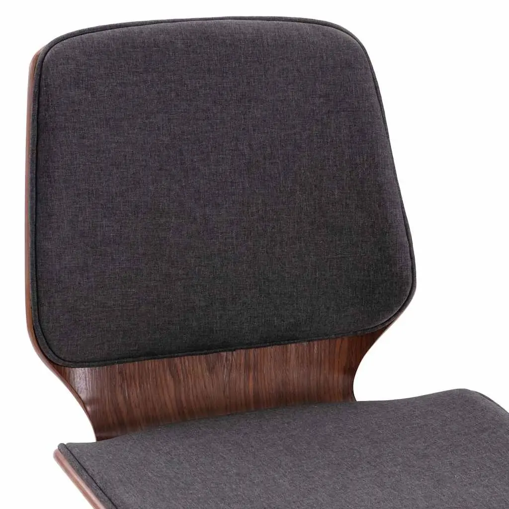 Dining Chairs Set 2 pcs Grey Fabric Upholstered Wood Frame Kitchen Room Seating