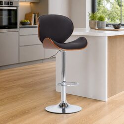 Reliable Black Faux Leather Bar Stool for Everyday Use