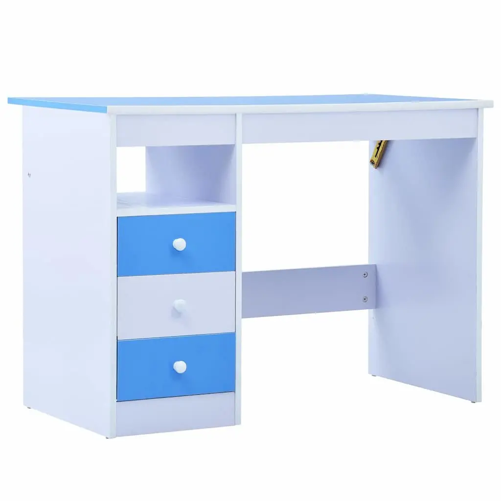 Children's Art Drafting Table Tiltable Study Desk Blue White