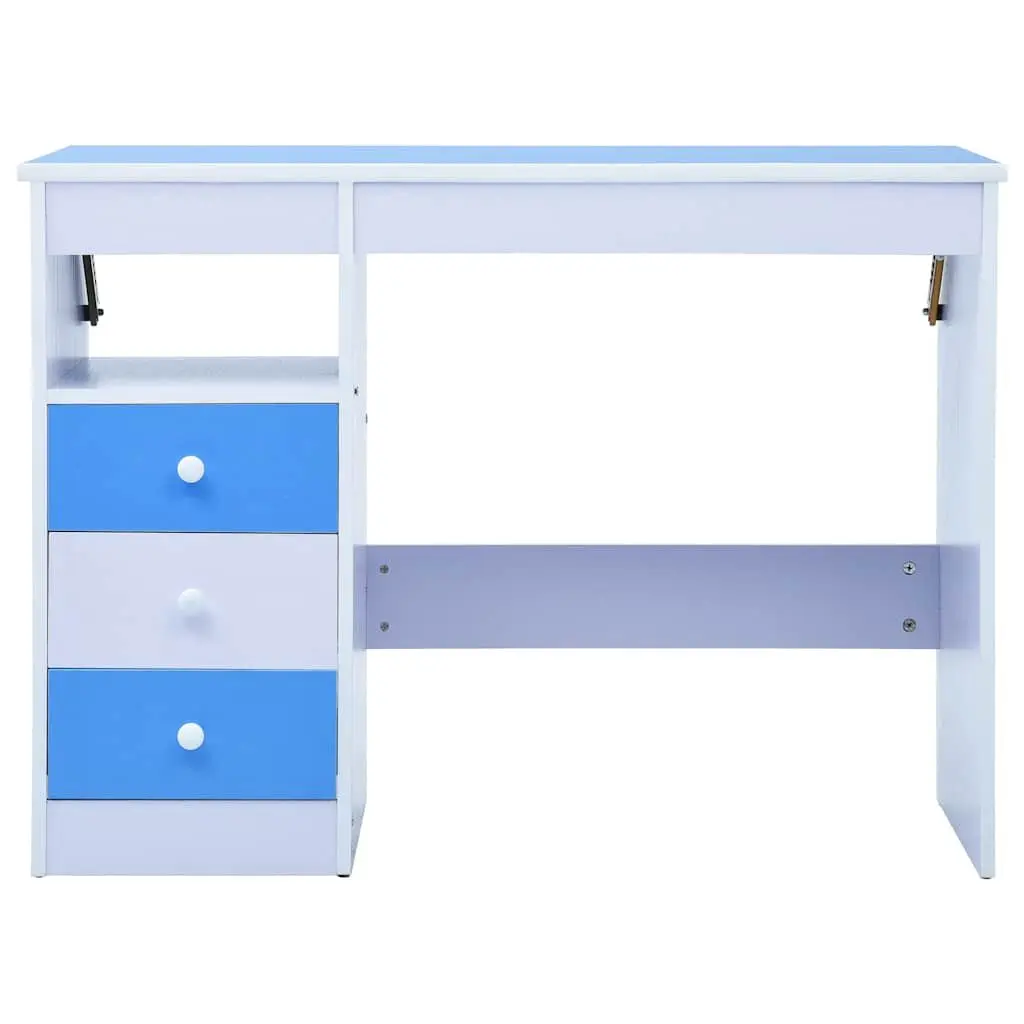 Children's Art Drafting Table Tiltable Study Desk Blue White