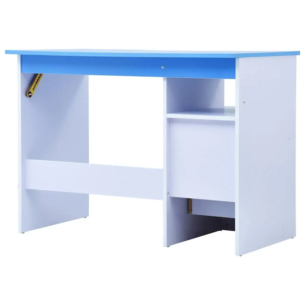 Children's Art Drafting Table Tiltable Study Desk Blue White