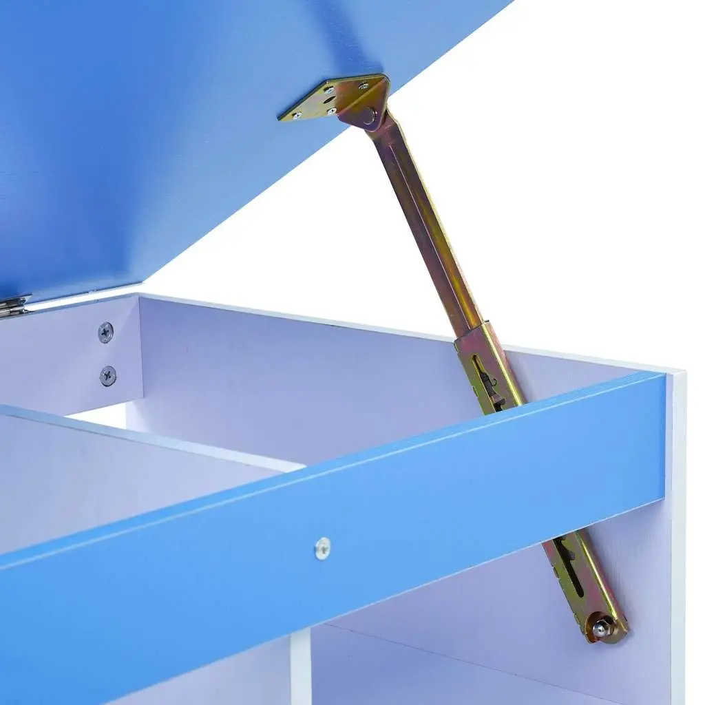 Children's Art Drafting Table Tiltable Study Desk Blue White