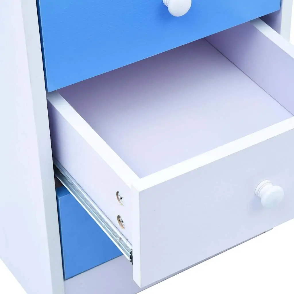 Children's Art Drafting Table Tiltable Study Desk Blue White