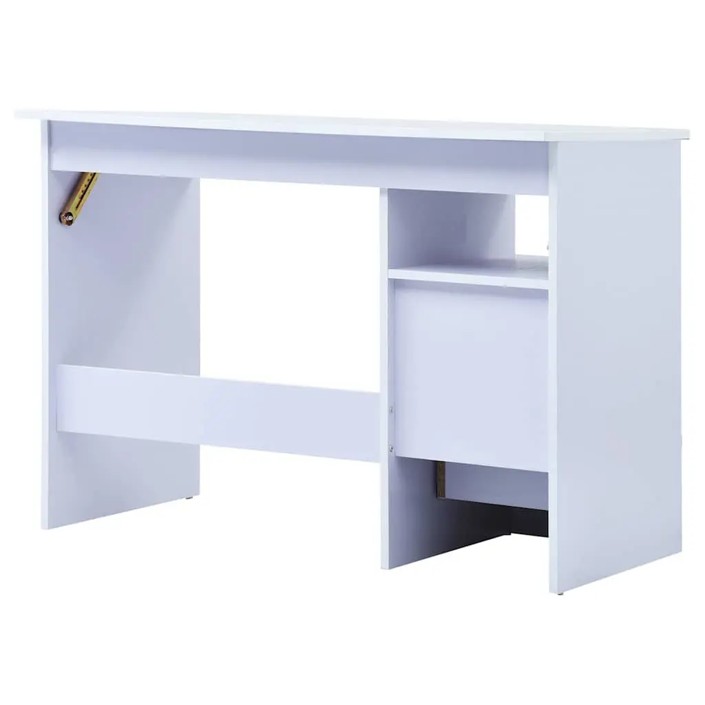 Children Art Drafting Table Tiltable Study Desk White Workspace with Storage