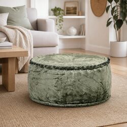 Comfortable Green Velvet Pouffe for Your Space