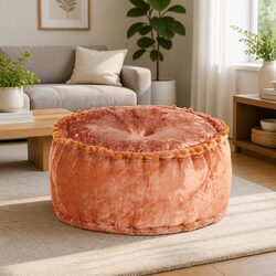 Cozy and Practical Round Pouffe for Everyday Use