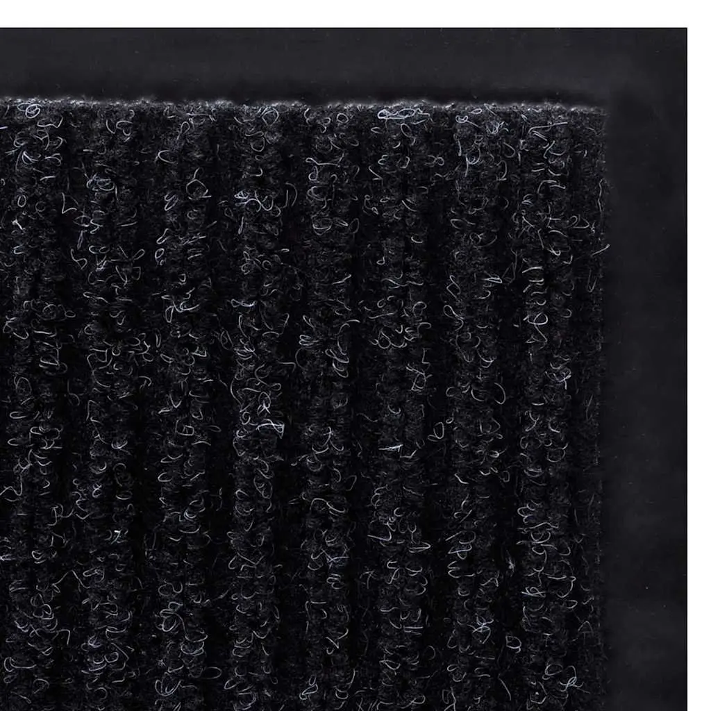 Door Mat Black 117x220 cm Non-Slip PVC Backing Indoor Outdoor Entrance Hallway