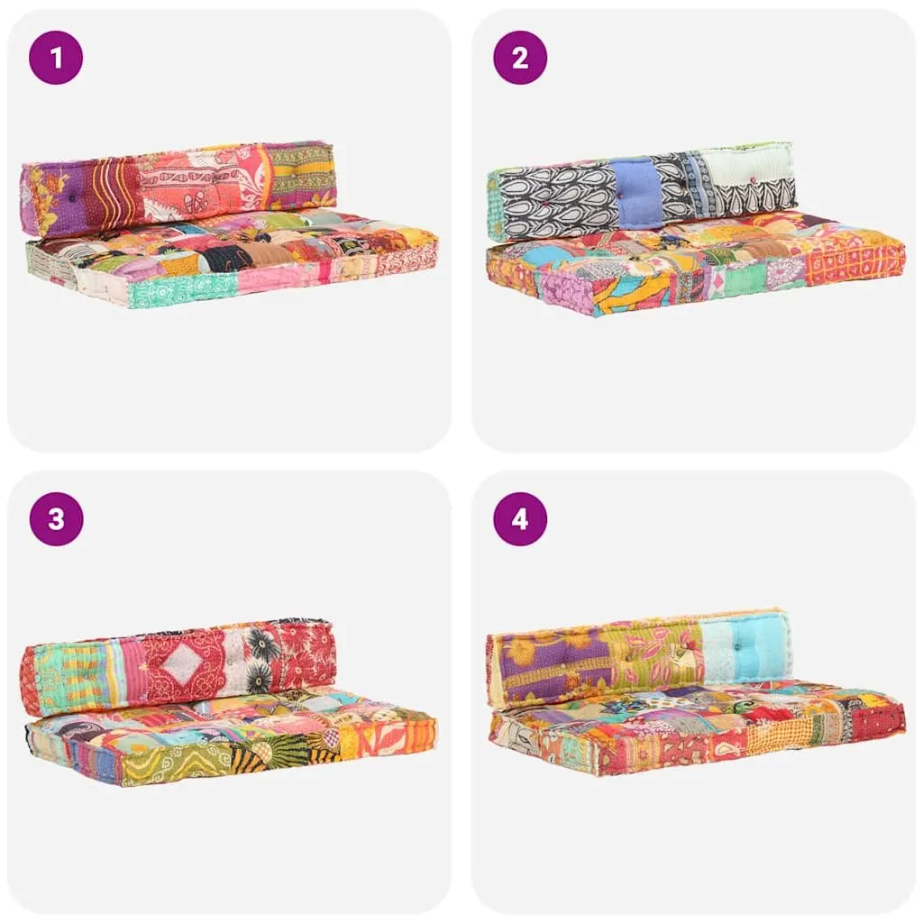 Pallet Sofa Cushion Comfort Multicolour Patchwork Fabric Soft Padding