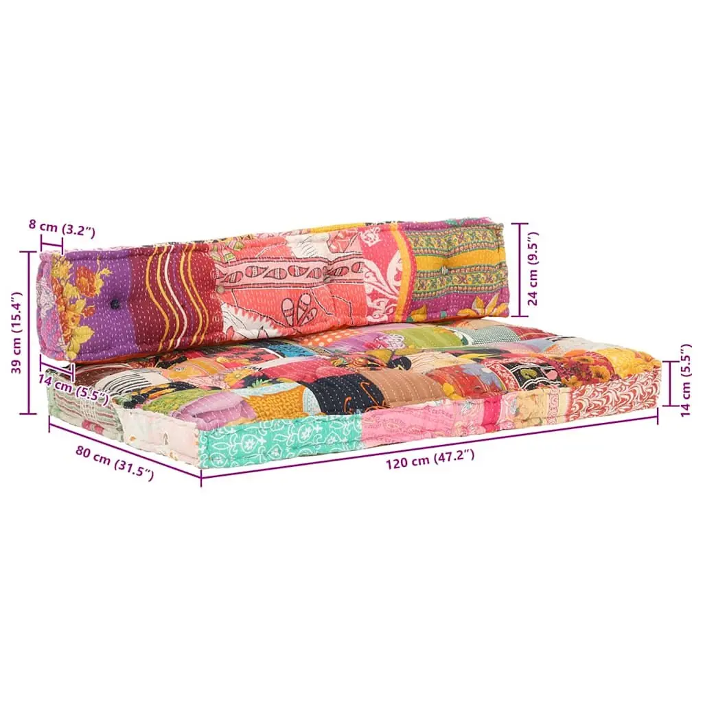 Pallet Sofa Cushion Comfort Multicolour Patchwork Fabric Soft Padding