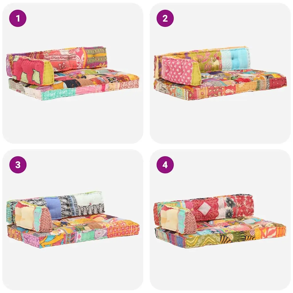 Pallet Sofa Cushion Comfort Multicolour Patchwork Cotton Fabric