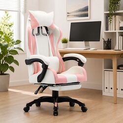 Comfortable and Versatile Pink Faux Leather Office Chair
