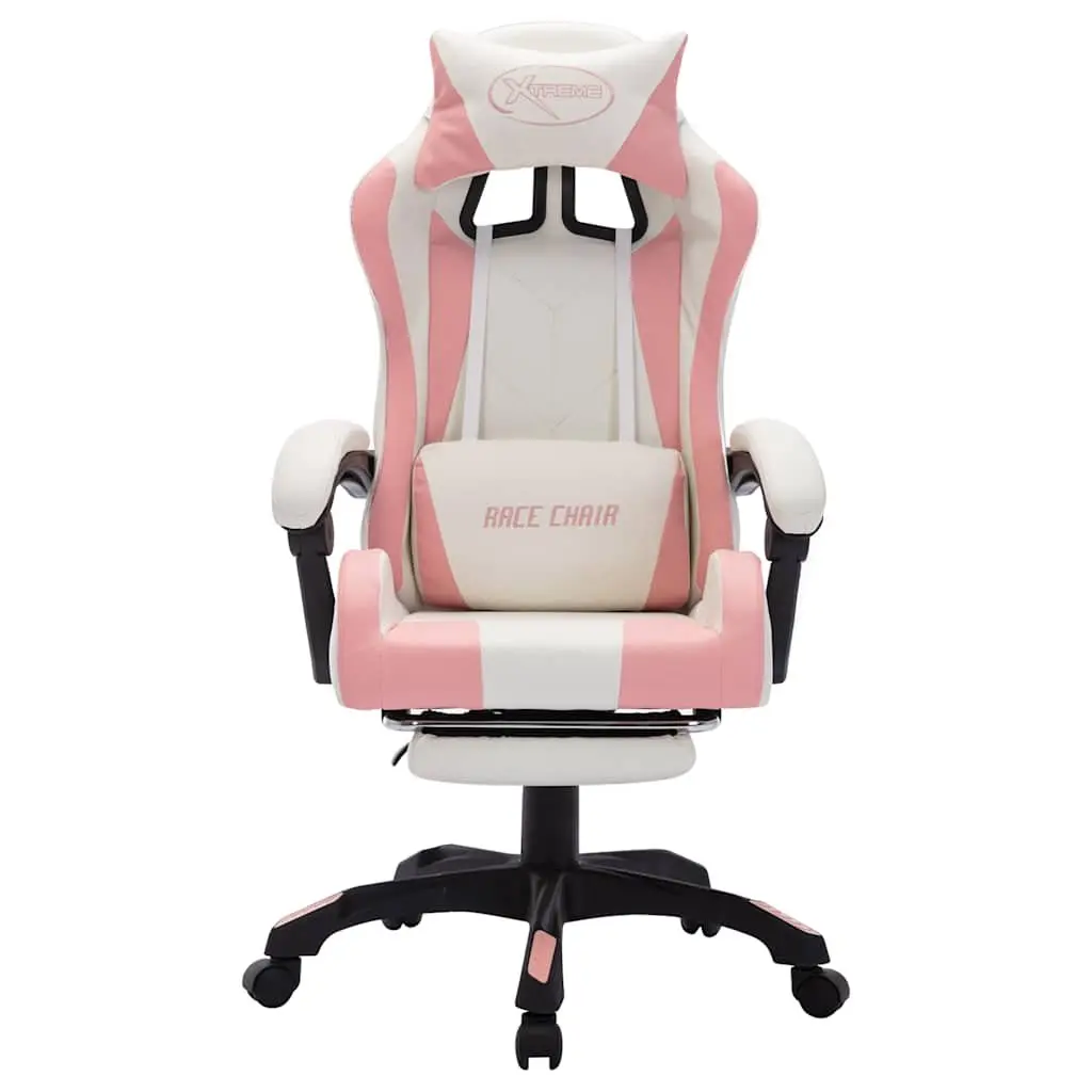 Racing Chair Gaming Office Desk Seat Reclining Footrest Pink