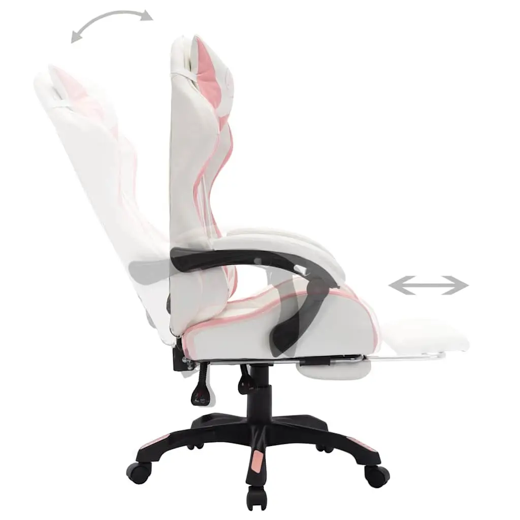 Racing Chair Gaming Office Desk Seat Reclining Footrest Pink