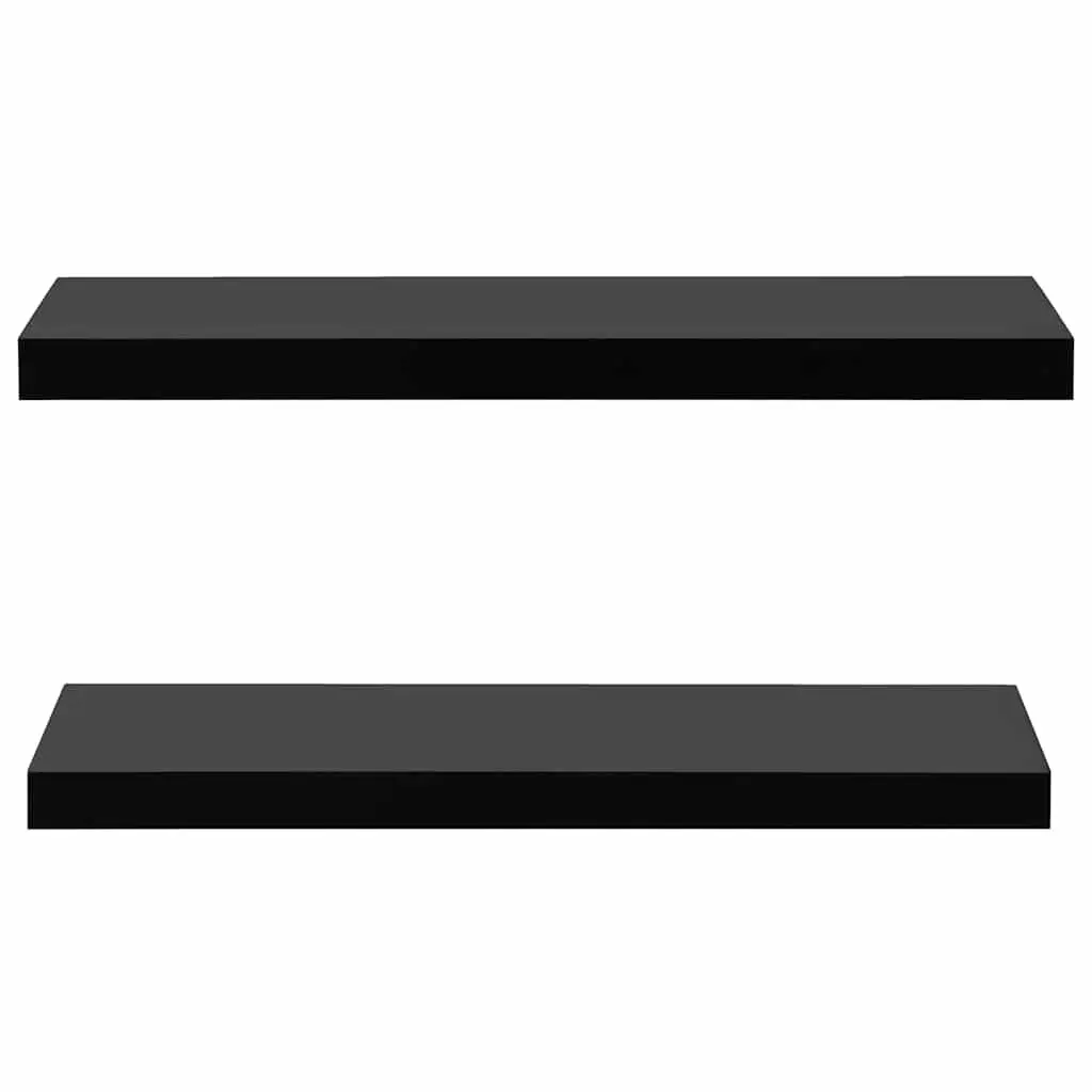 Floating Wall Shelves 2 Pieces Black Display Ledges Storage Home Decor