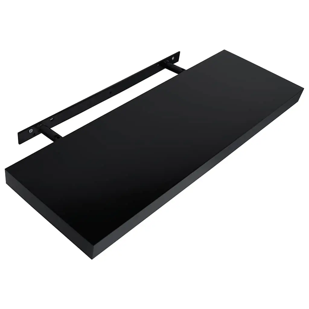 Floating Wall Shelves 2 Pieces Black Display Ledges Storage Home Decor