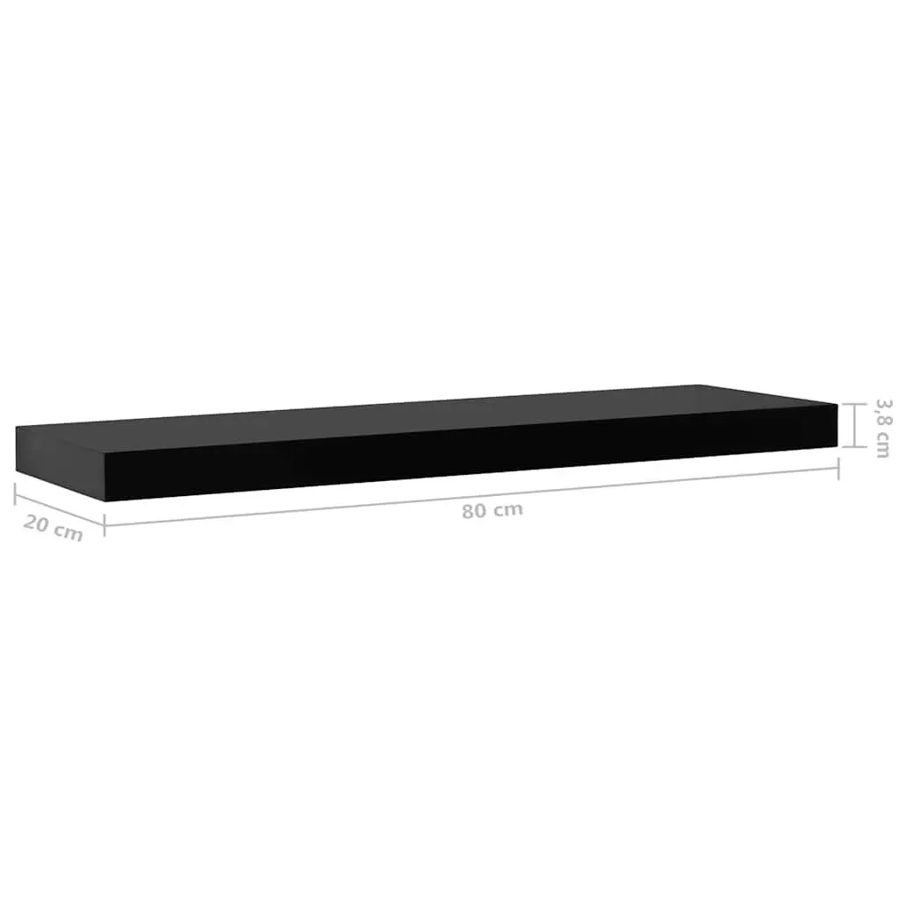 Floating Wall Shelves 2 Pieces Black Display Ledges Storage Home Decor