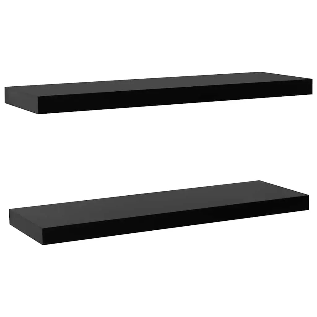 Floating Wall Shelves 2 pcs Black Display Storage Hanging Shelf Home Decor