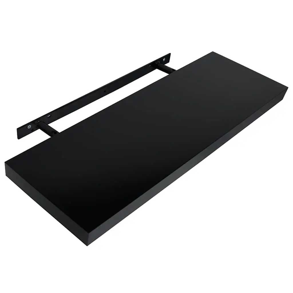 Floating Wall Shelves 2 pcs Black Display Storage Hanging Shelf Home Decor