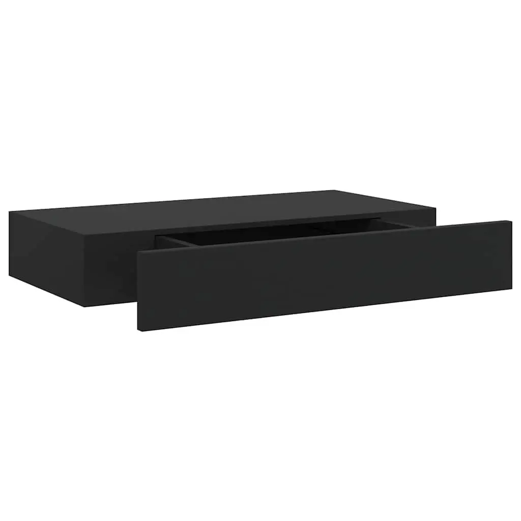 Floating Wall Shelf Display Storage Organizer Black 48x25x8 cm