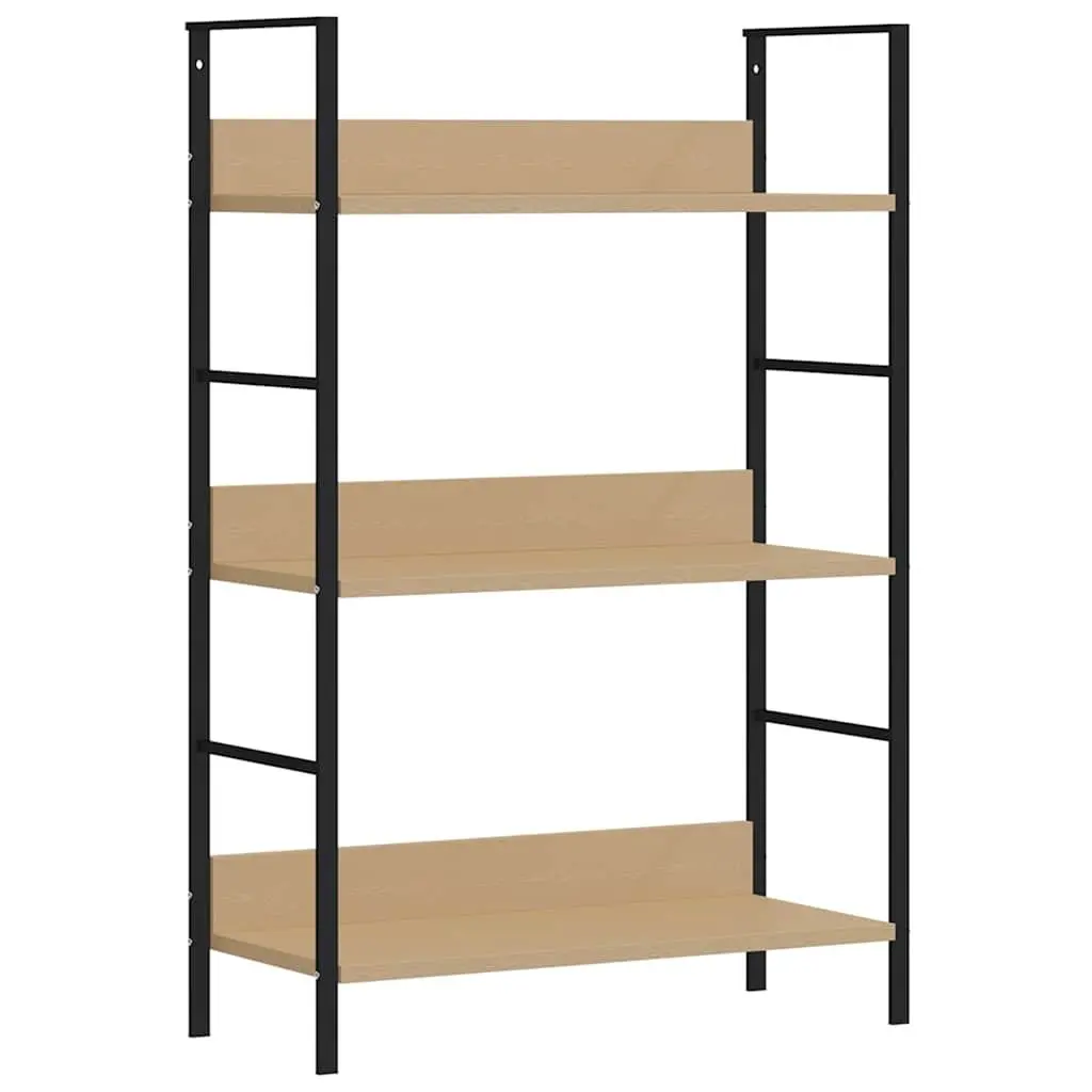 3-Layer Book Shelf Brown Engineered Wood Storage Cabinet Display Rack